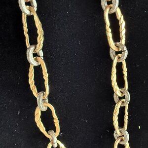 Tat 2 Designs 21" Gold and Silver Chain Link Necklace